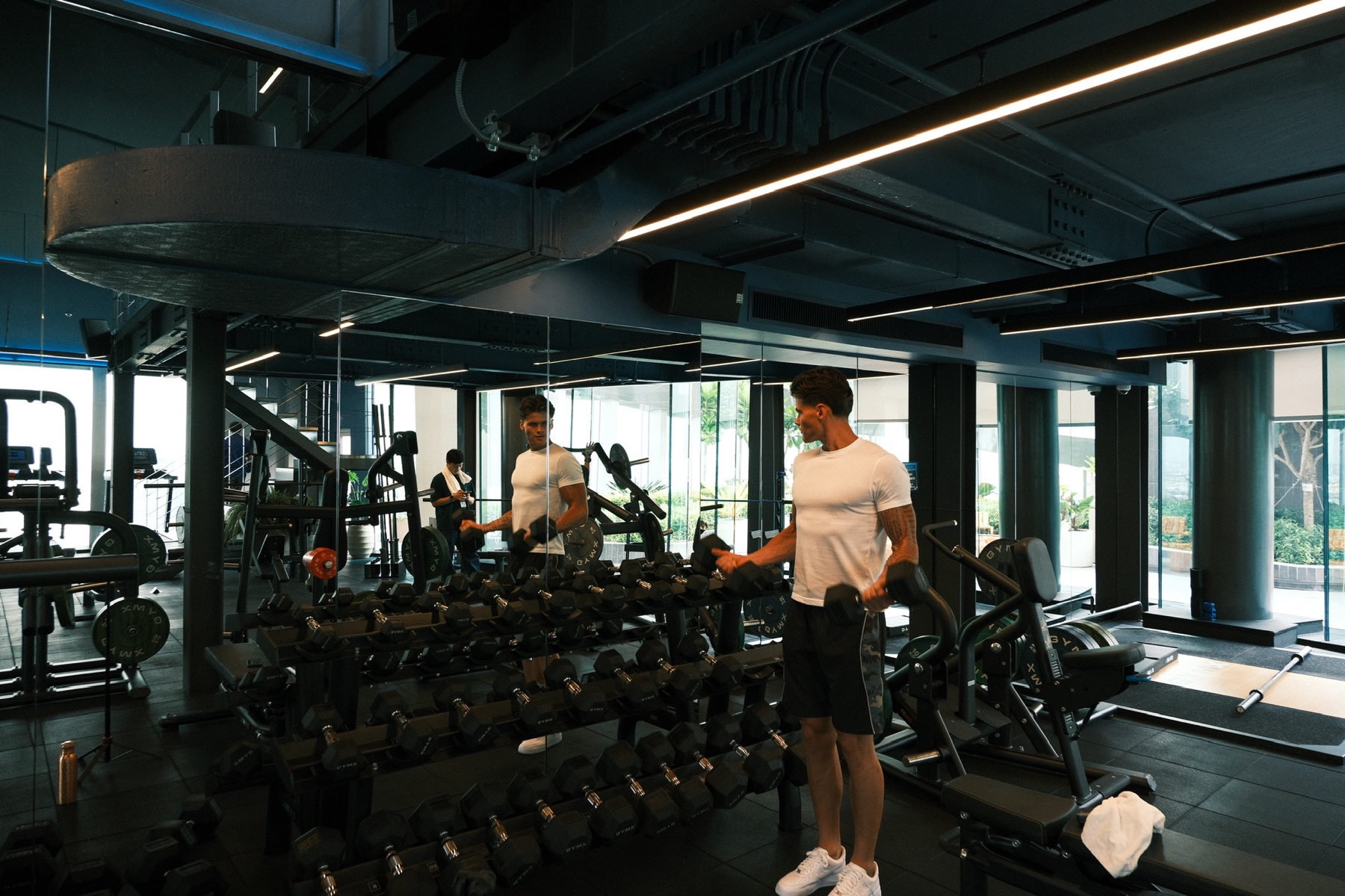 Freddie training in the gym